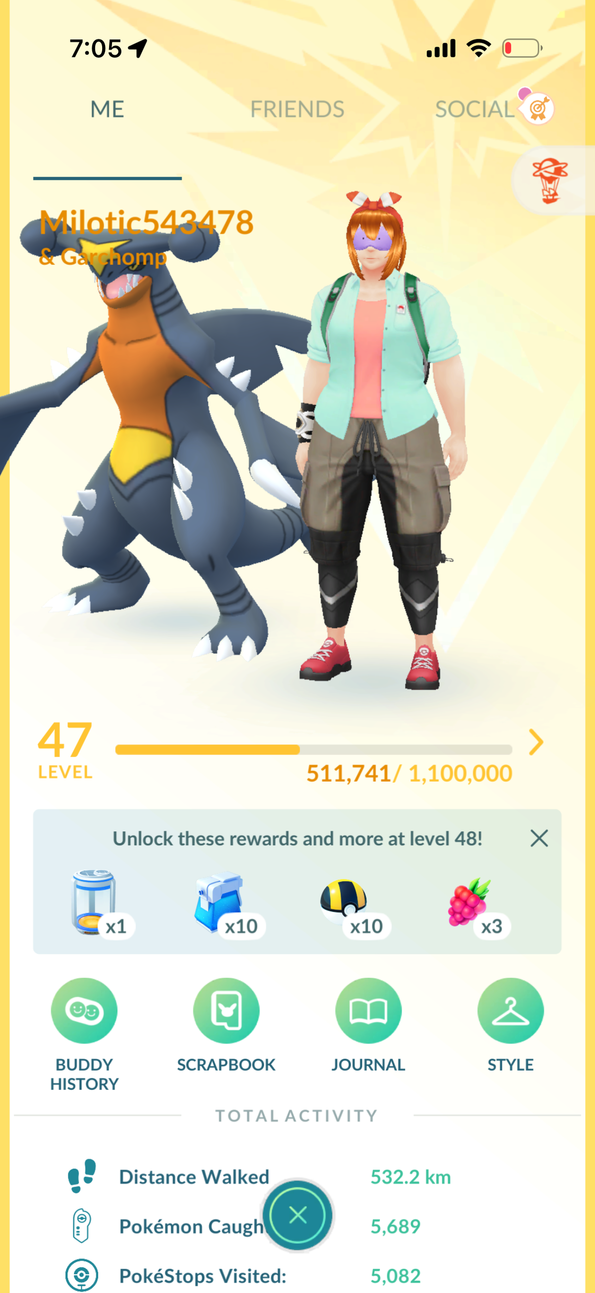 Milotic54 Level 47 account 29 Shiny/Legendary and 816k Stardust