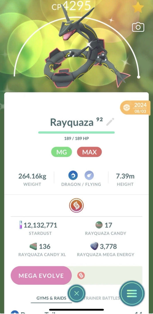 Shiny Mega Rayquaza trade or account