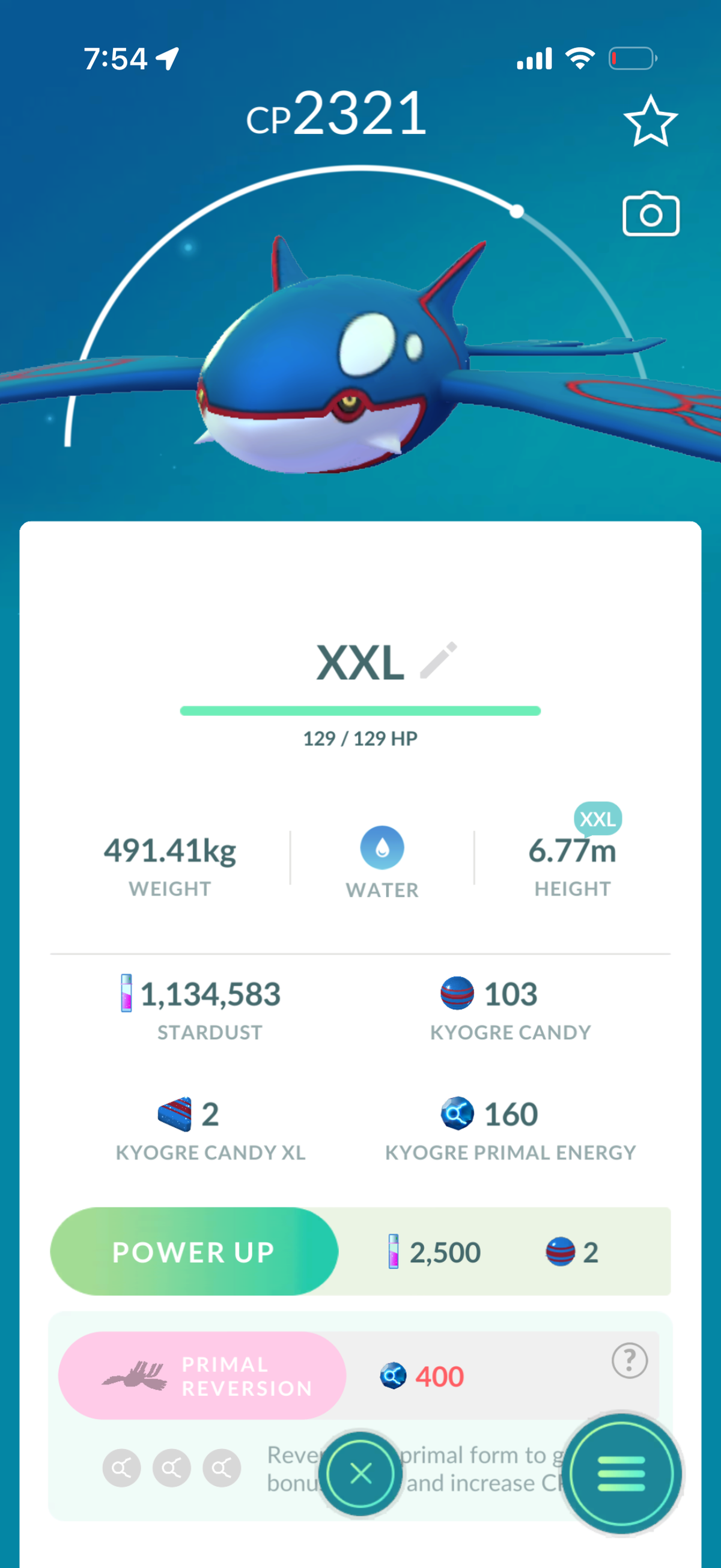 KyogrePTC account 31 Shiny/Legendary & 1.1M Stardust