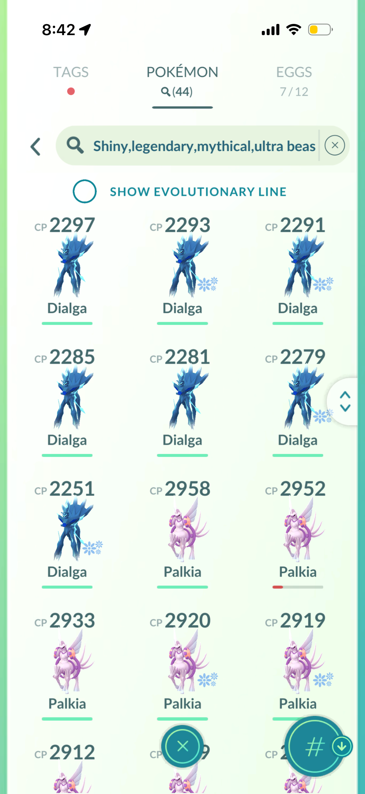 PalkiaSpacial account (44 Shiny/Legendary)