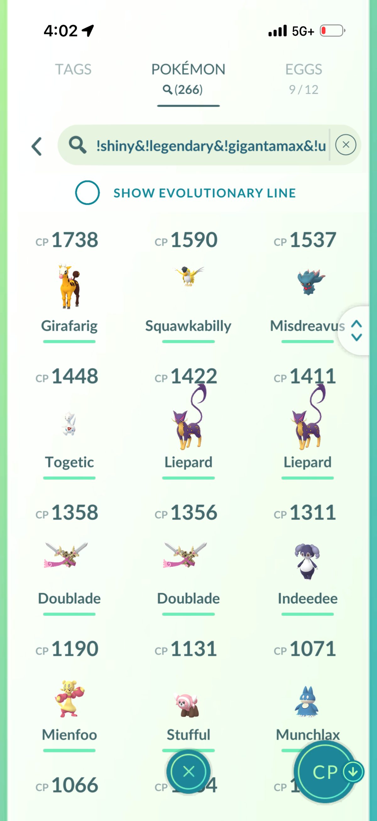 GibleHoarder account 112 Shiny/Legendary & 1.5M Stardust