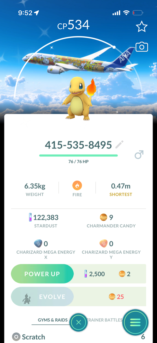 Shiny Charmander Jet background trade or account