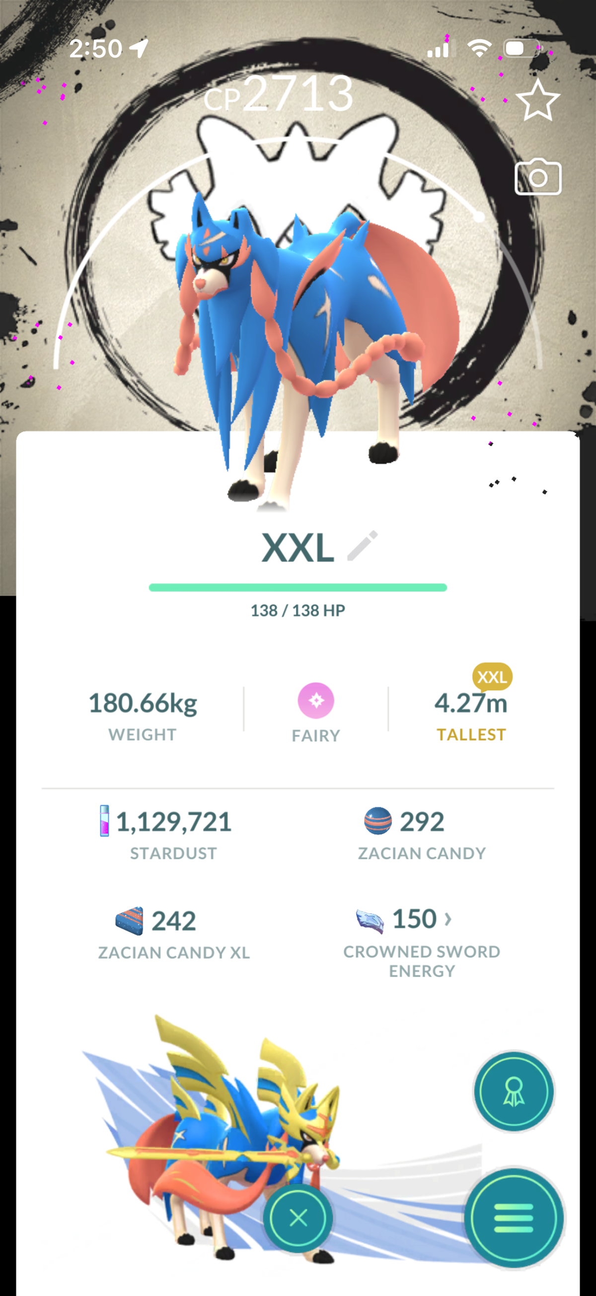 GTPGible account (72 Legendary/Shiny & 1.1m Stardust
