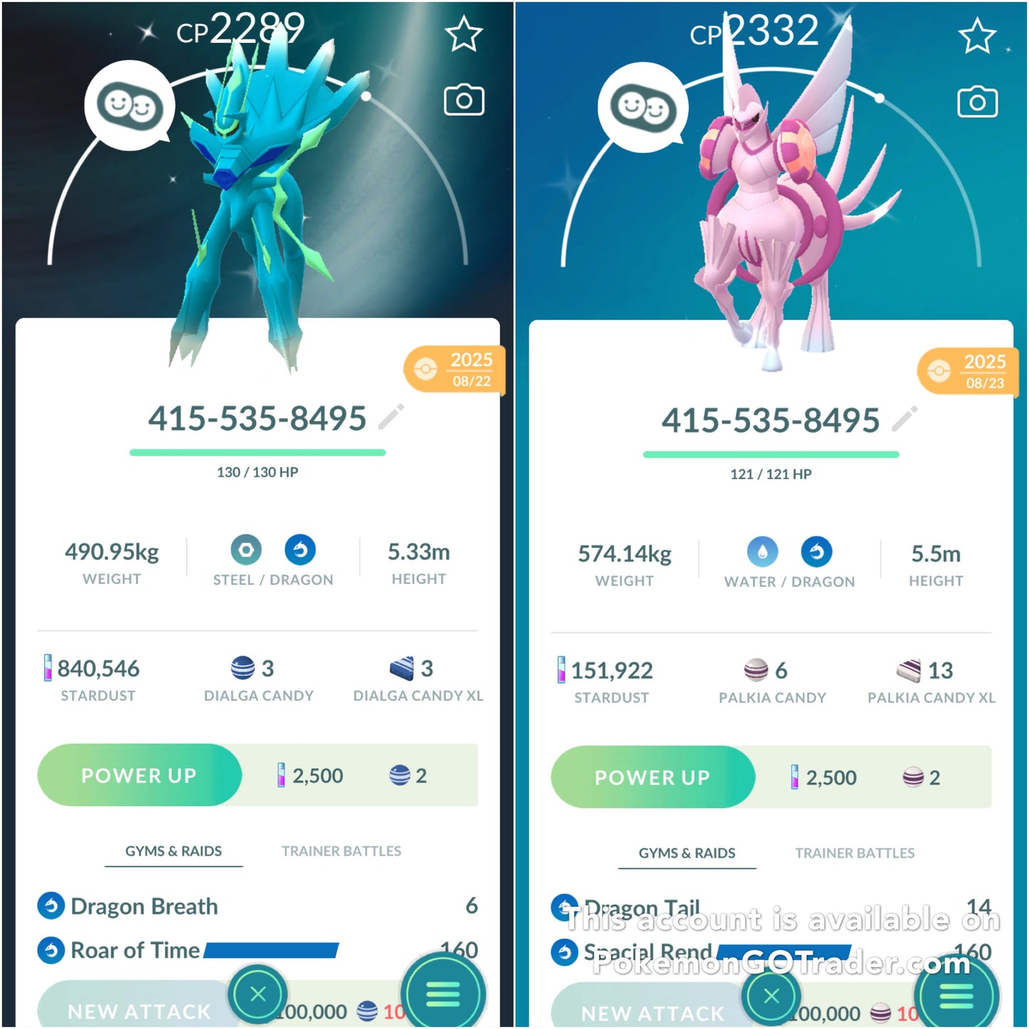 Origin Dialga & Palkia trade or account