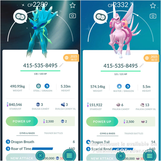 Origin Dialga & Palkia trade or account