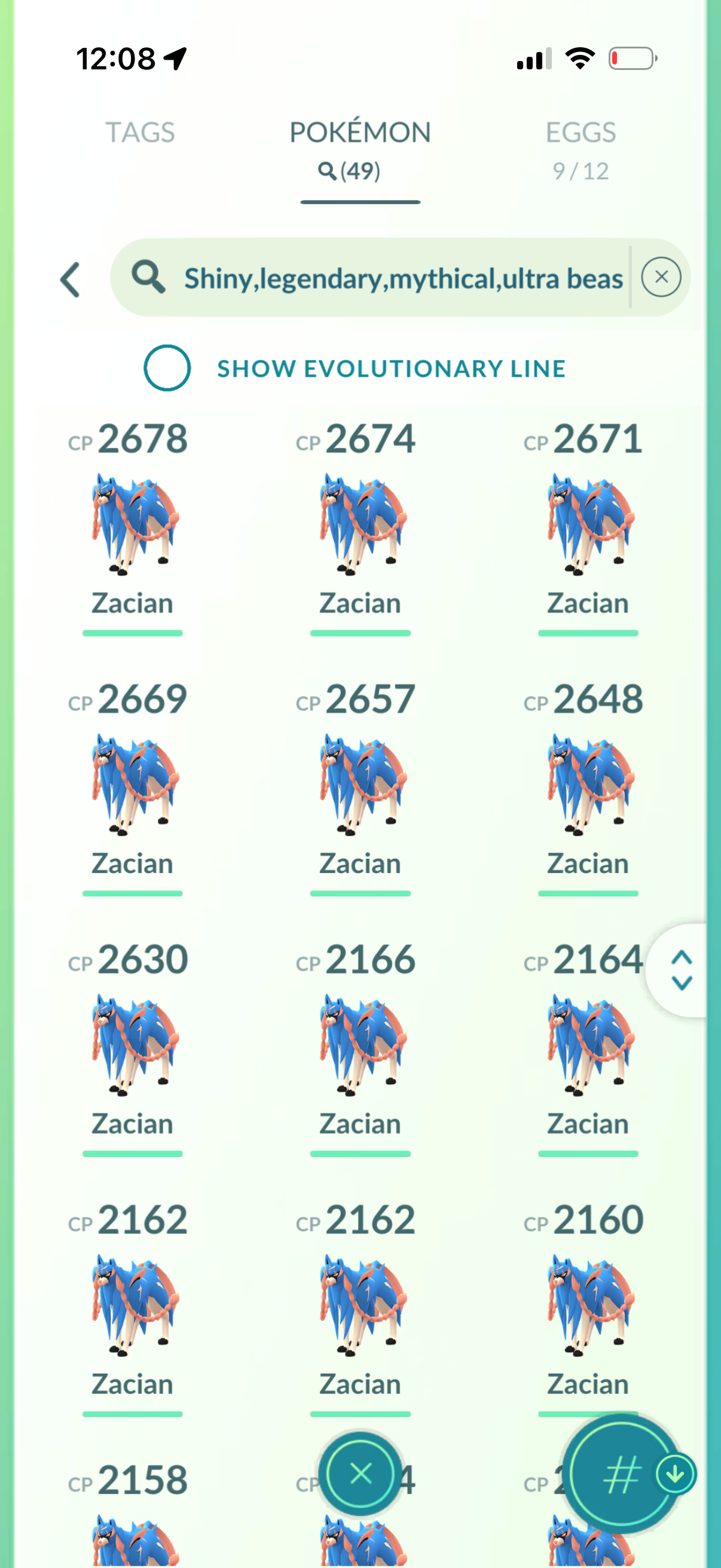 CrownedBy415 account (49 Shiny/Legendary)