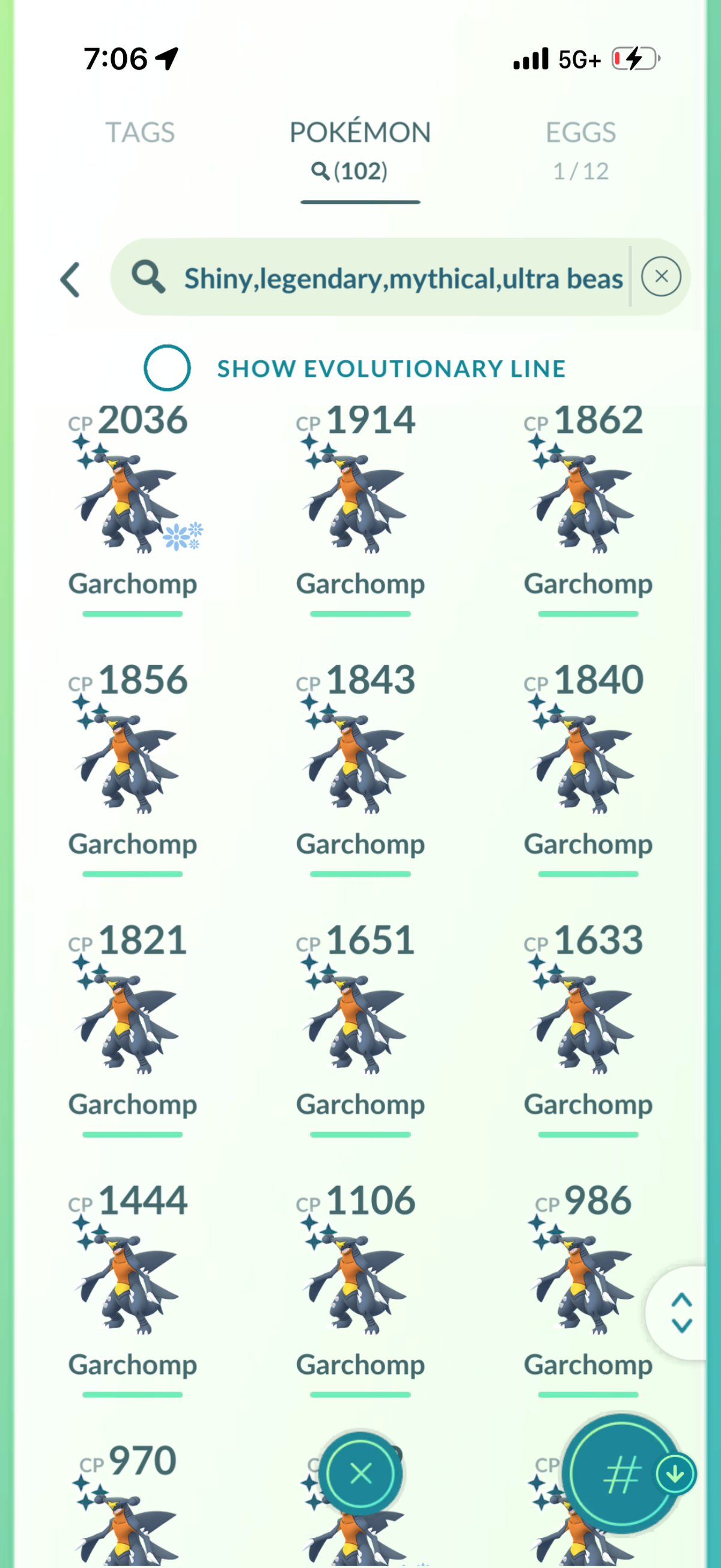 GibleHoarder account 102 Shiny/Legendary & 850k Stardust)
