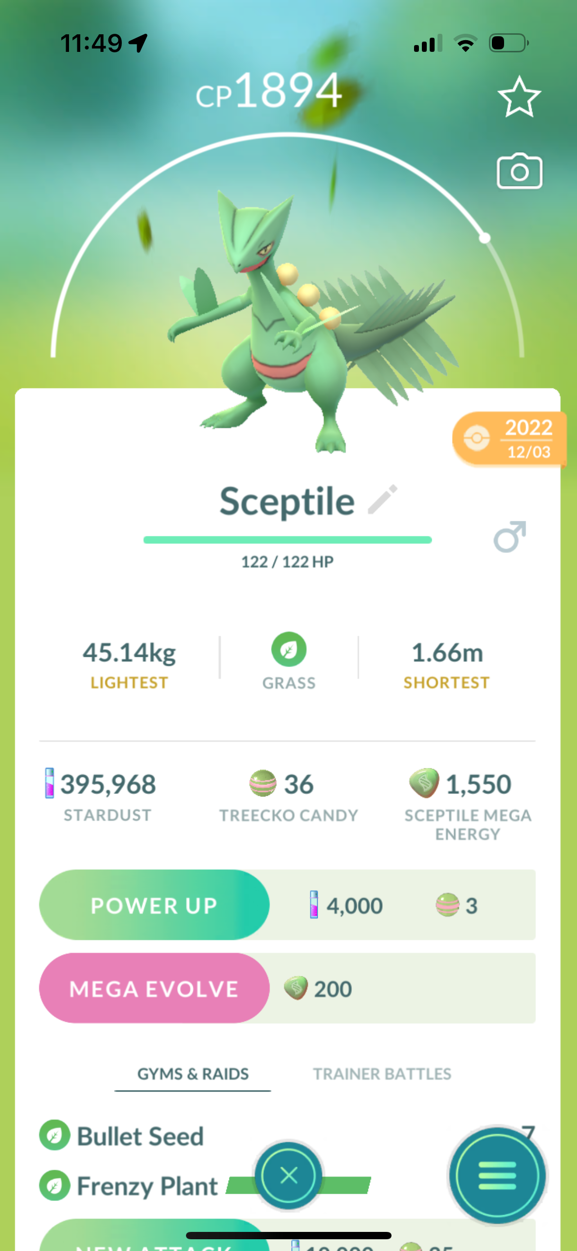 Sceptile Trade Frenzy Plant (caught in 2022)