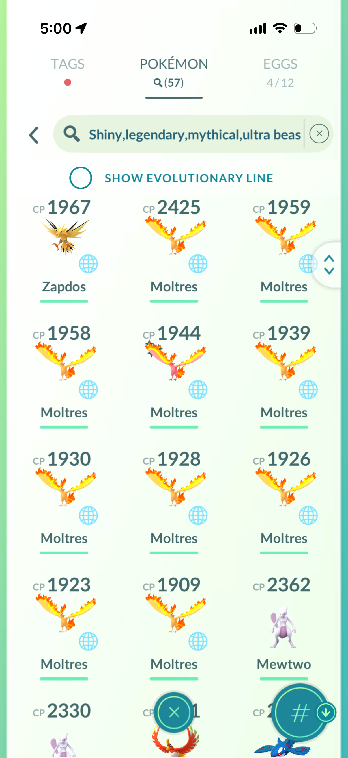 TrinketZacian account (57 Shiny/Legendary + Lucky Trinket)