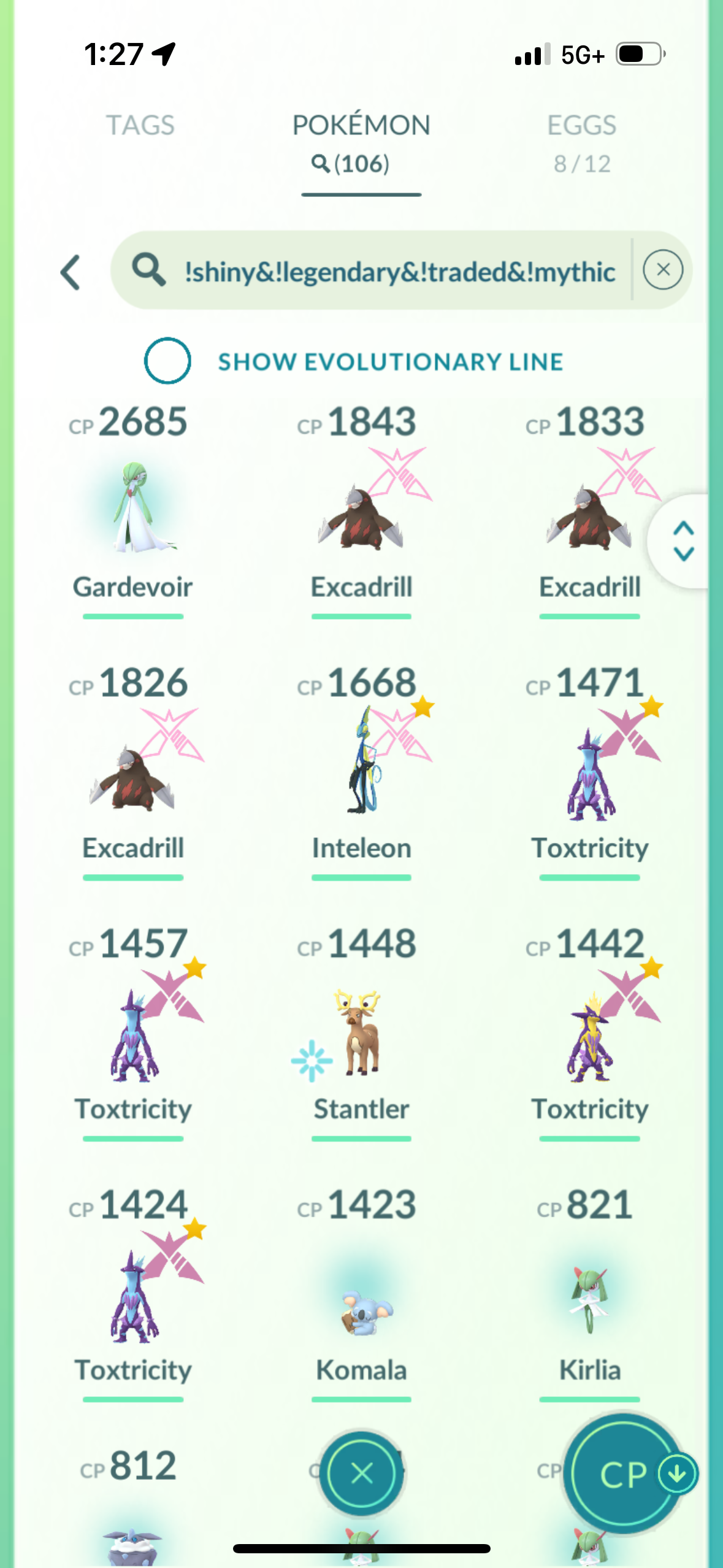 PalkiaAndDialga account (27 Shiny/Legendary/Gigantamax)