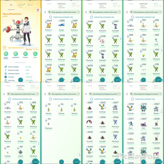 WannaPlayAGame account (52 shiny/legendary)