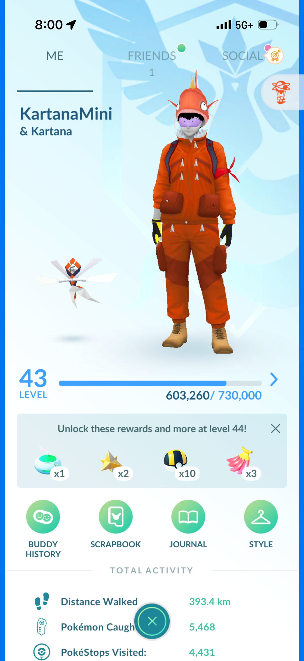 KartanaMini account 46 Shiny/Legendary and 704k Stardust