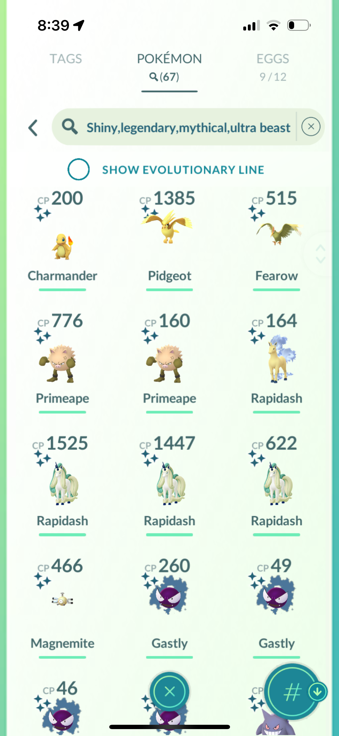 StayBlazin account (67 shiny/legendary)