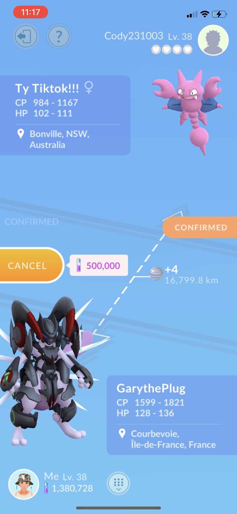Armored Mewtwo trade