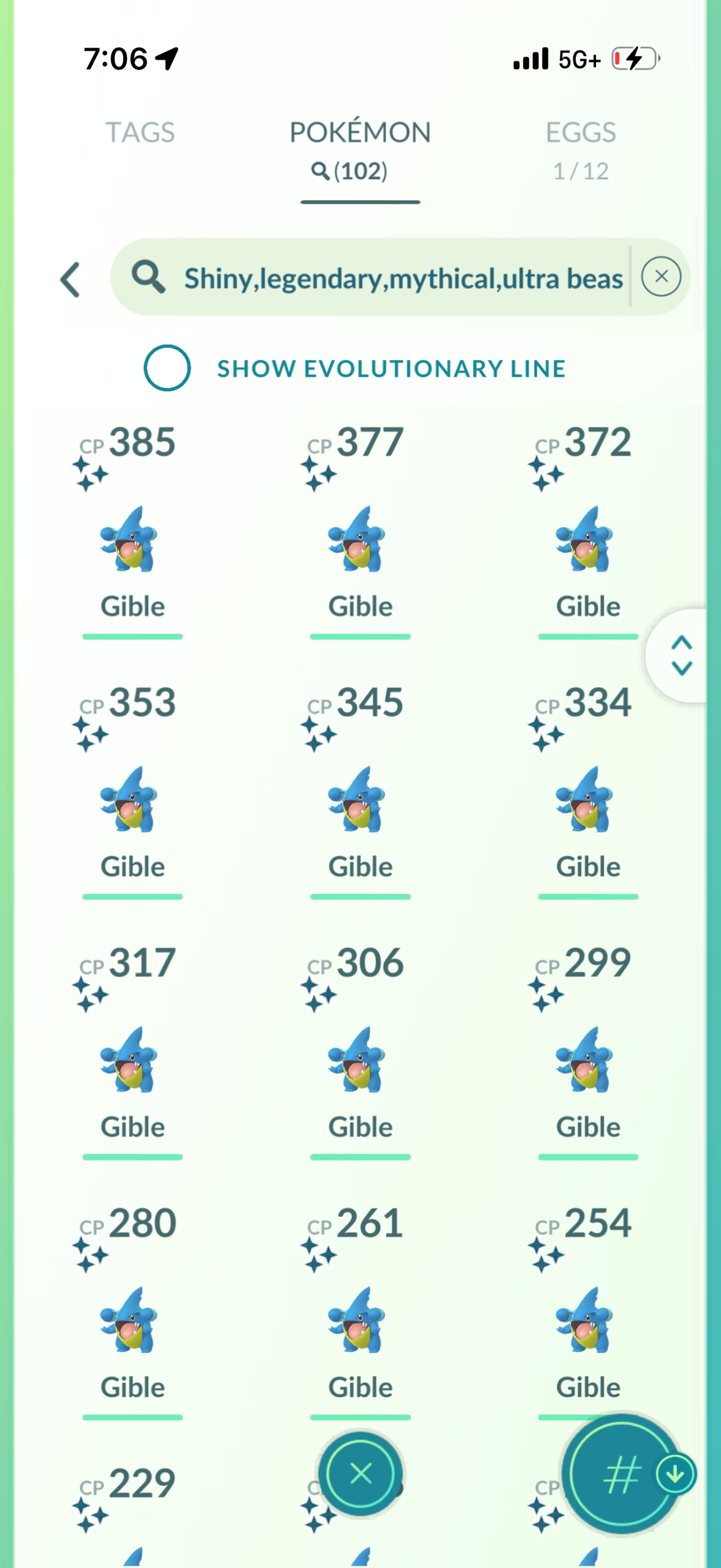 GibleHoarder account 102 Shiny/Legendary & 850k Stardust)