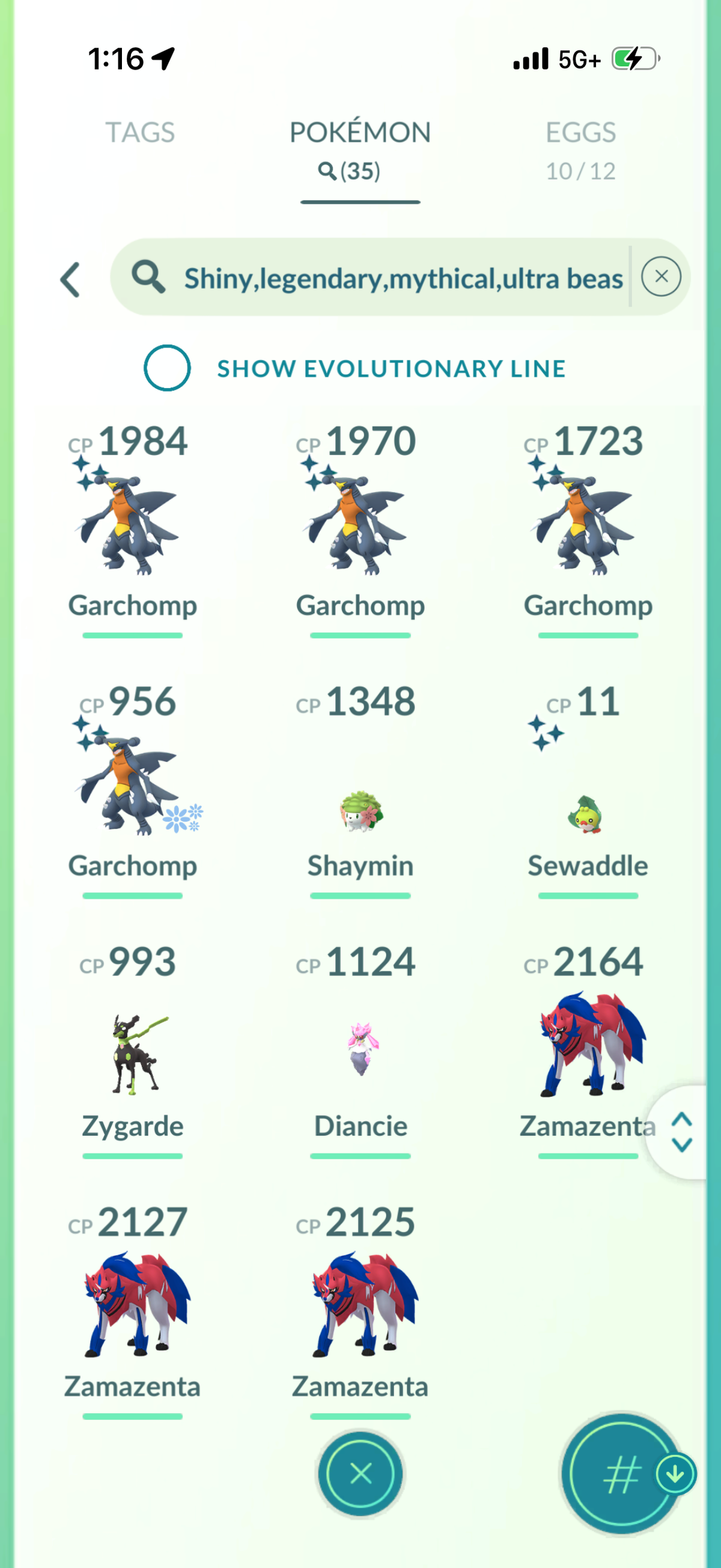 Level99Hunter account 35 Shiny/Legendary & 1m Stardust