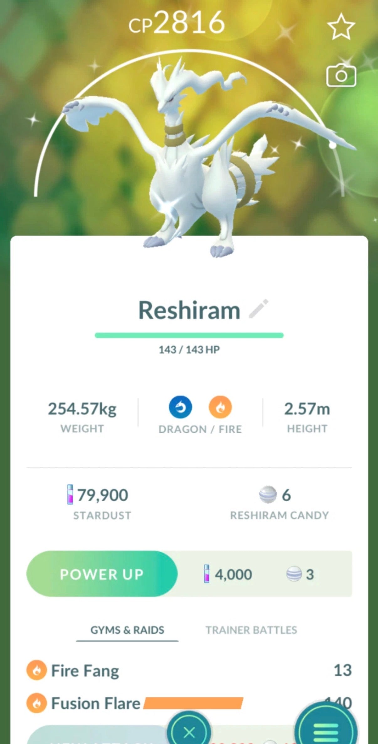 Shiny Reshiram trade or account