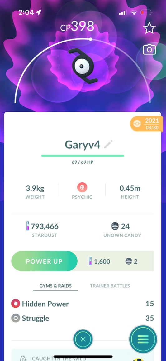 Unown Z trade