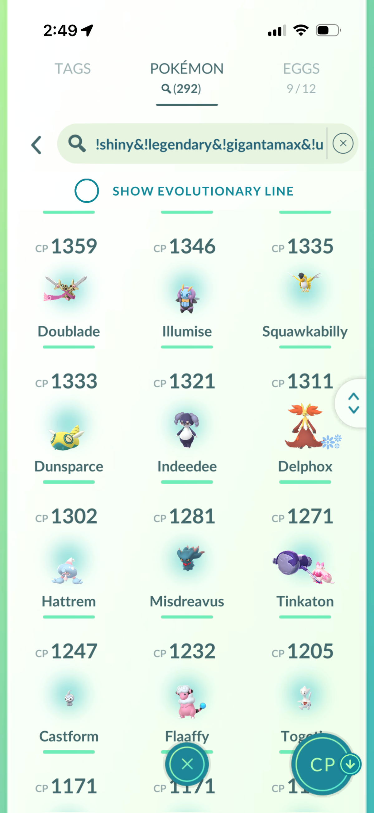 GTPGible account (72 Legendary/Shiny & 1.1m Stardust