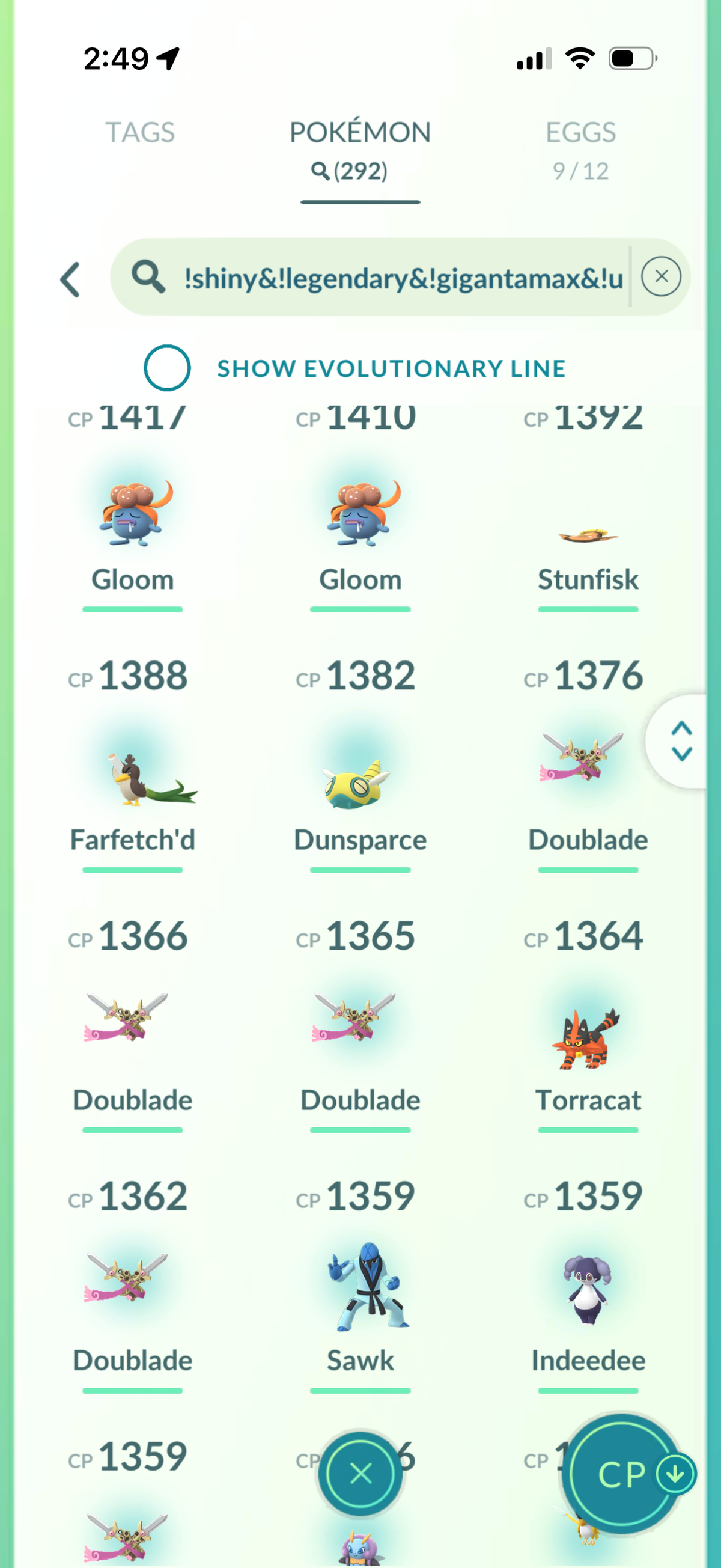 GTPGible account (72 Legendary/Shiny & 1.1m Stardust