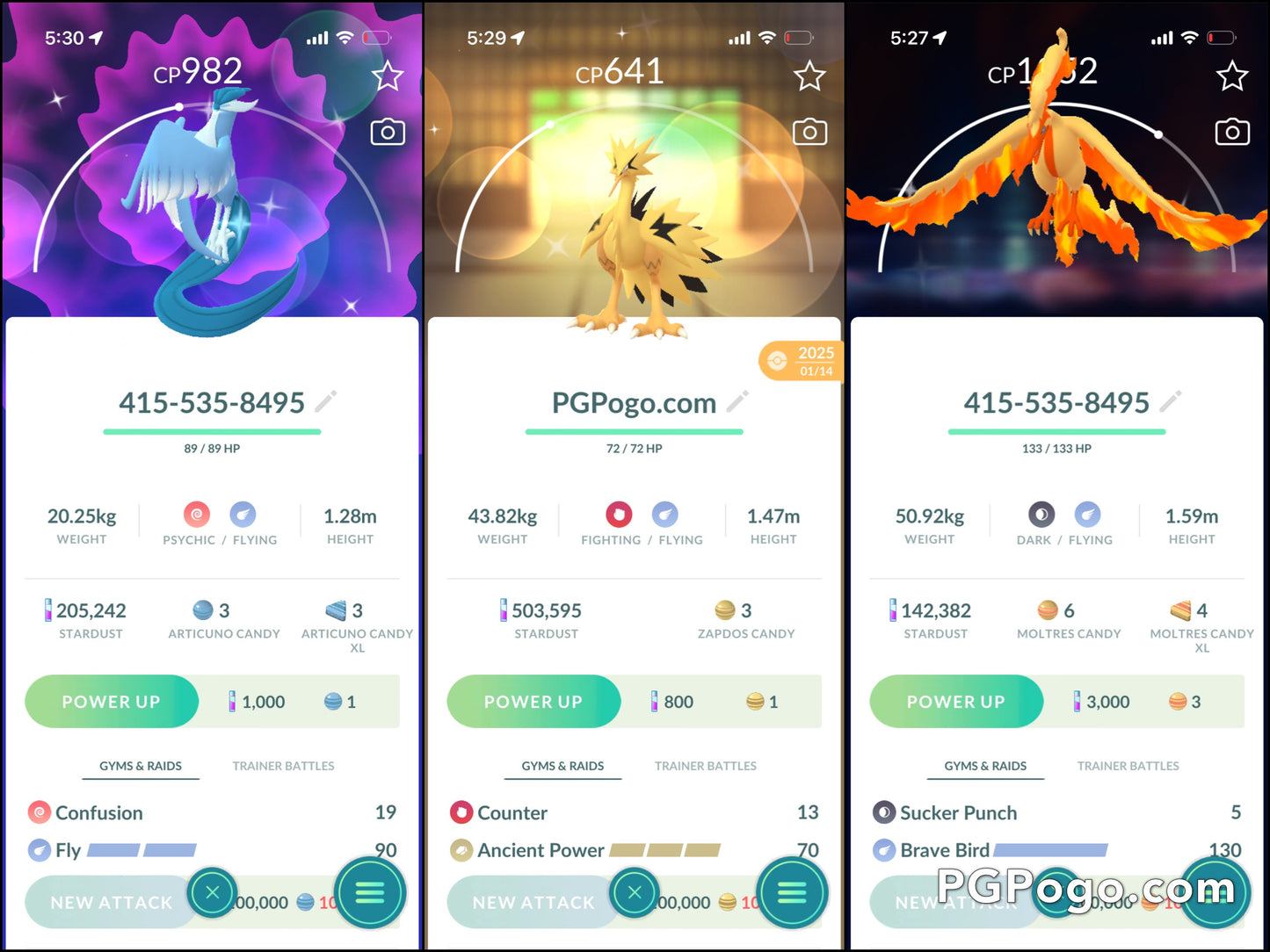 Shiny Galarian Articuno Zapdos or Moltres account