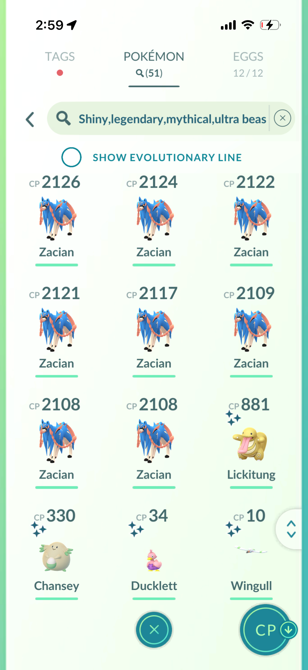 ApexZacian5600 (51 Shiny/Legendary + Crown Legendary
