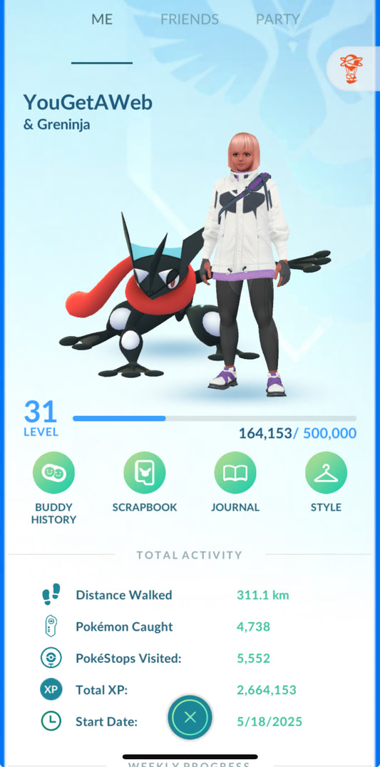 YouGetAWeb account (28 shiny/715k stardust)