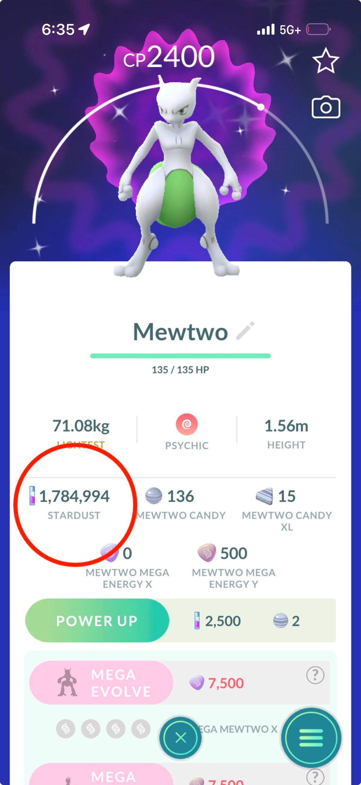 PSGMoneyline account 76 Shiny/Legendary & 1.8M Stardust