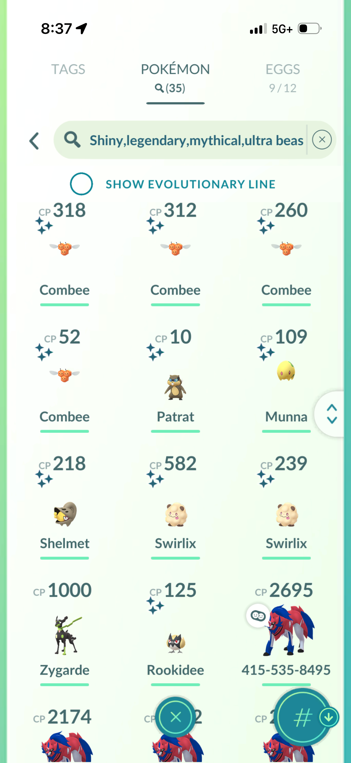 ZamazentaStacks account (35 Shiny/Legendary/900k Stardust)