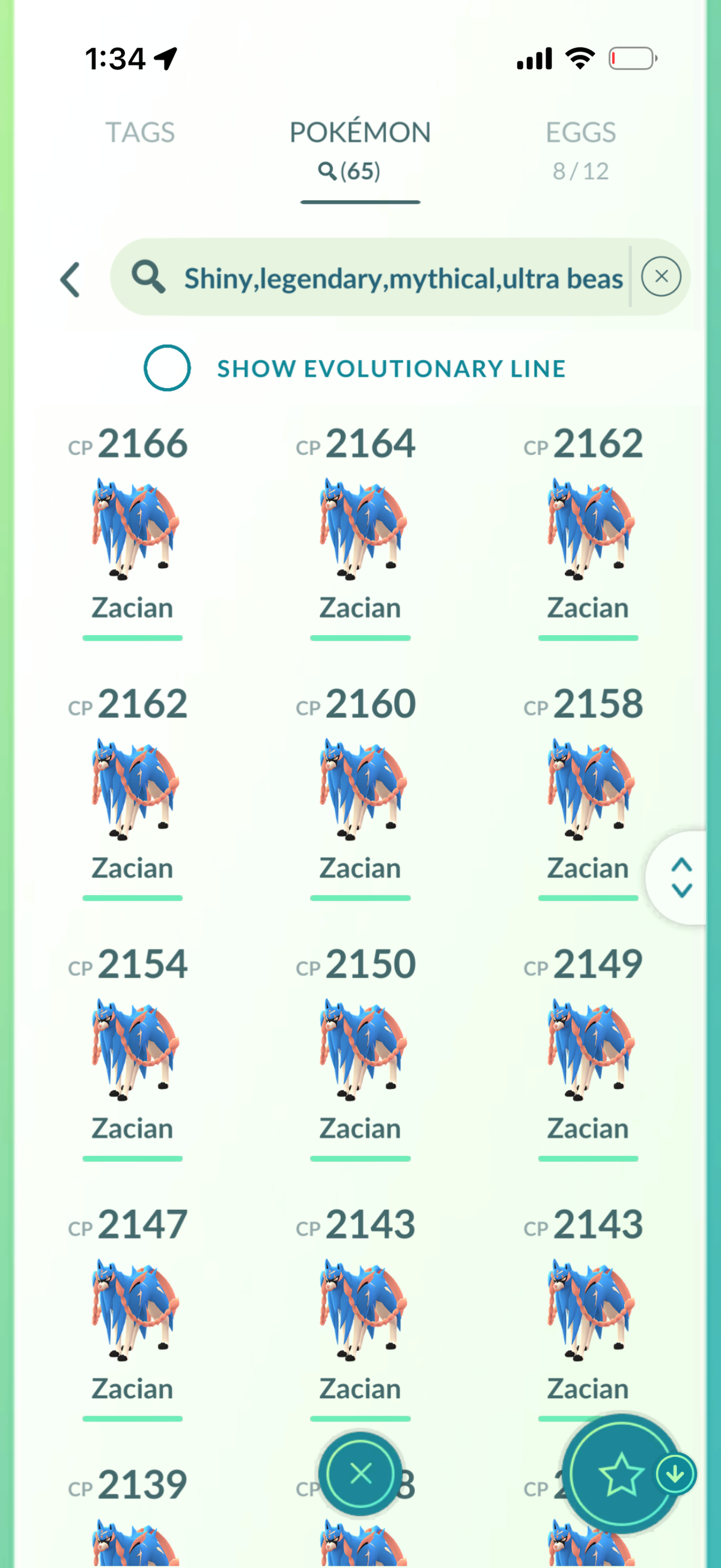 CrownedBy415 account (65 Shiny/Legendary 1.7m Stardust)