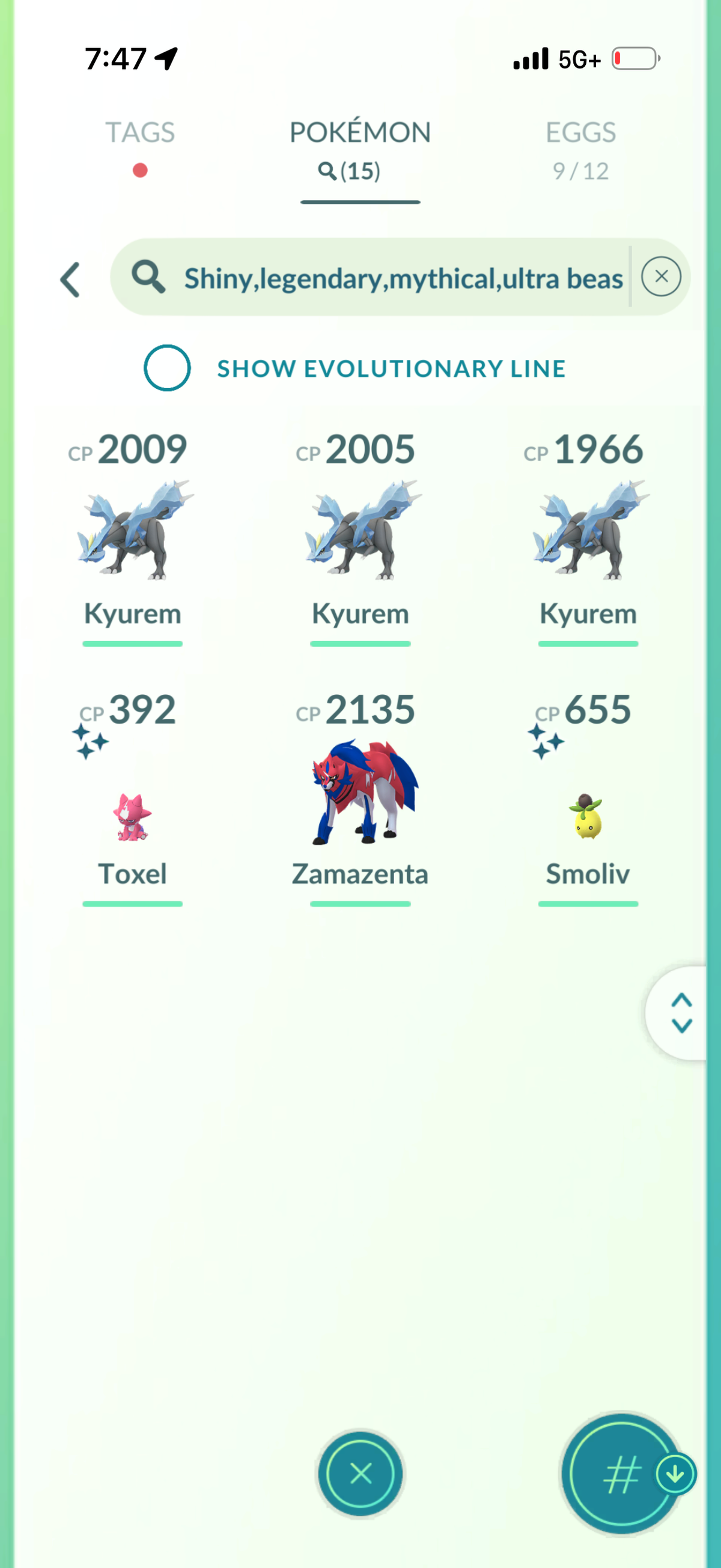 AFewLegendaries account 15 Shiny/Legendary & 454k Stardust