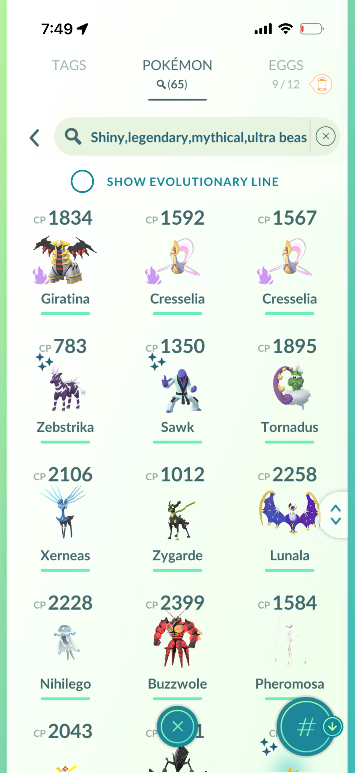 PSGMoneyline account 65 Shiny/Legendary & 1.2m Stardust