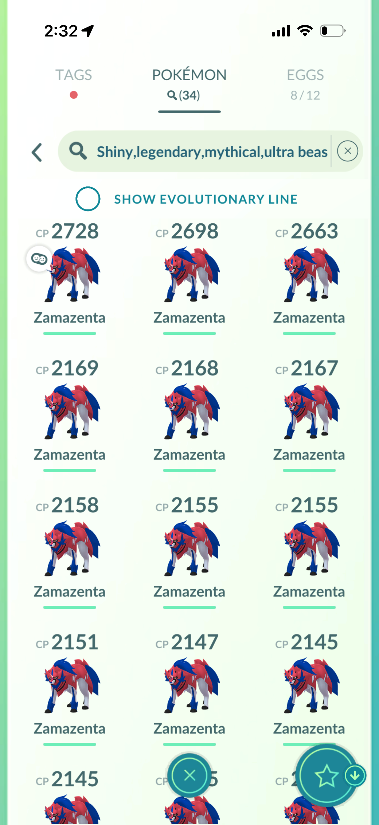 GTPInvitesGOBig account (34 Shiny/Legendary + 550 friends list)