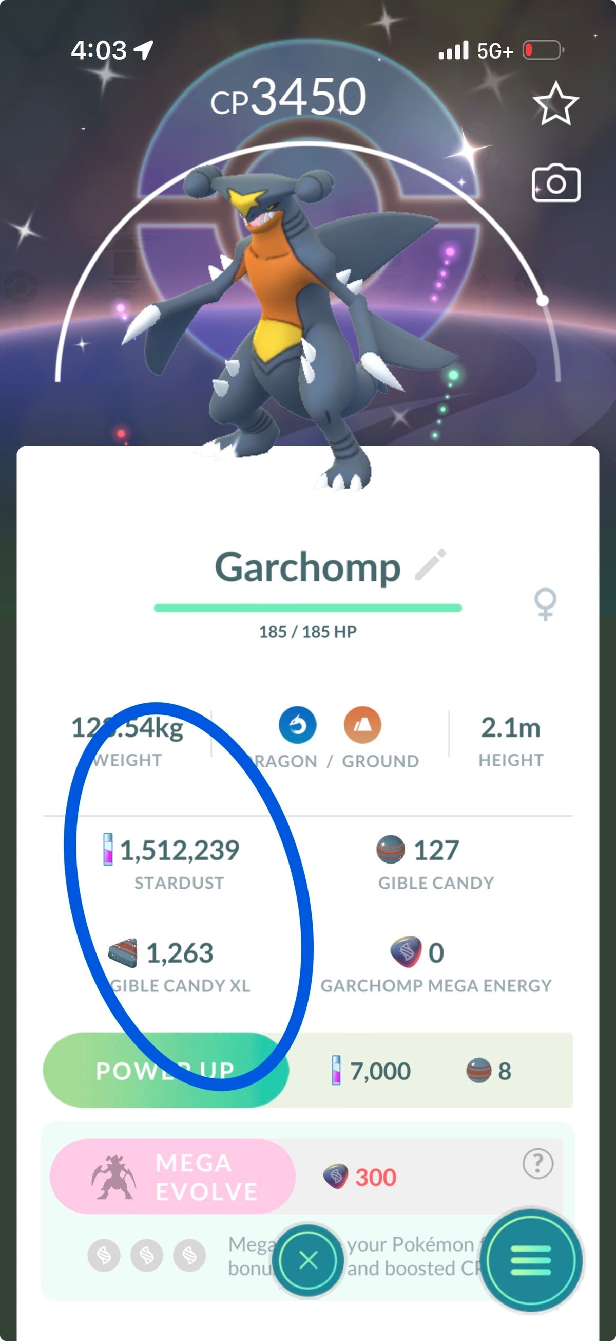 GibleHoarder account 112 Shiny/Legendary & 1.5M Stardust