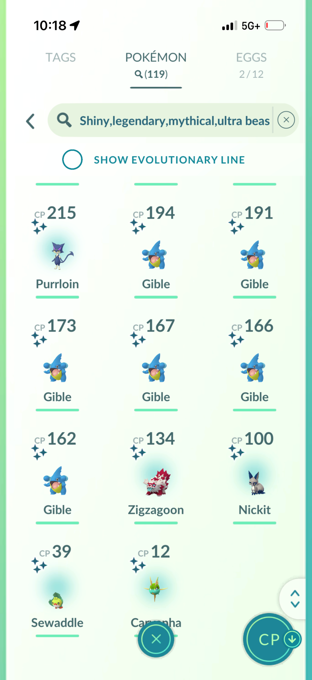 GibleSpecialist account (90 Shiny Garchomps + 27 Shiny + 1.1M Stardust)