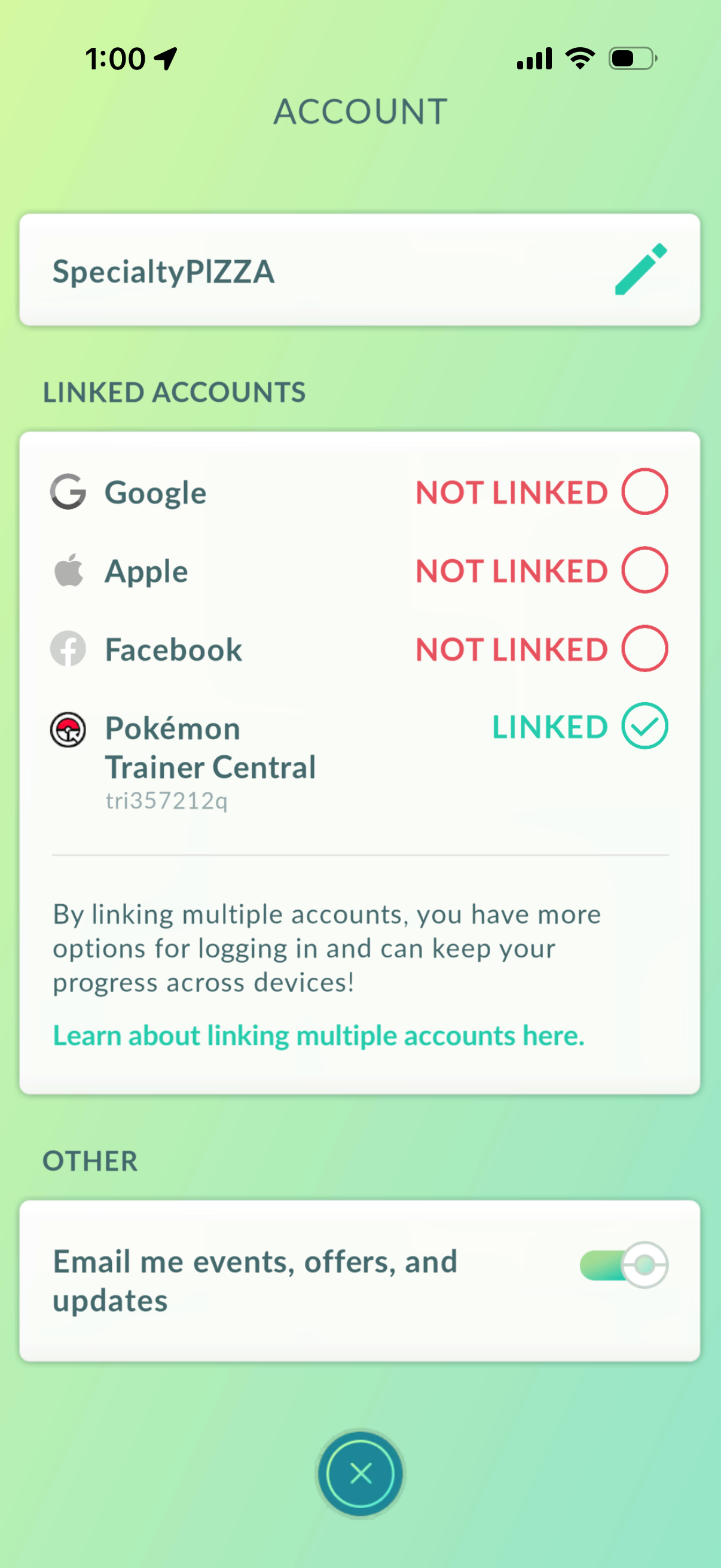SpecialtyPIZZA account (19 Shiny/Legendary & 186k stardust)