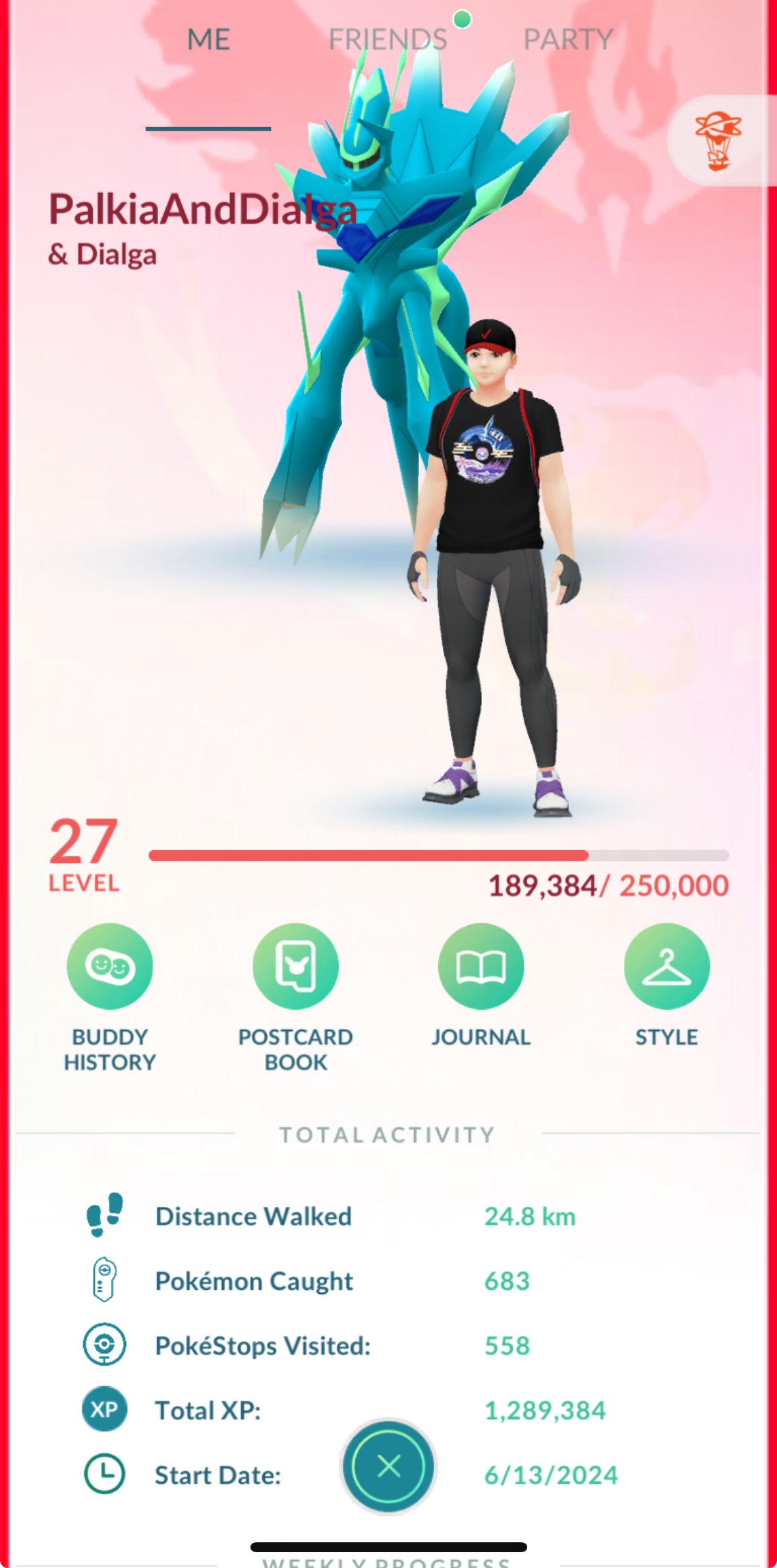 PalkiaAndDialga account (27 Shiny/Legendary/Gigantamax)