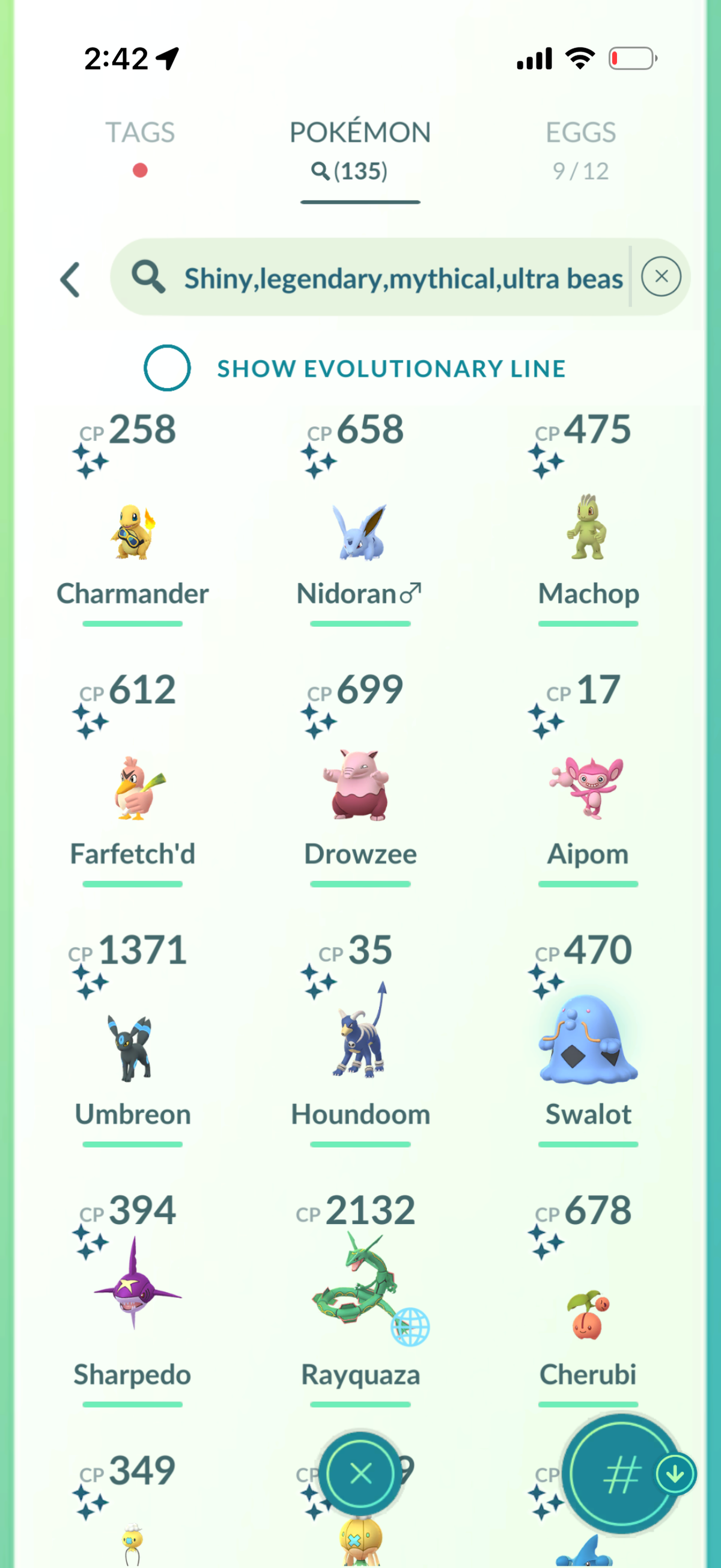 GarchompStack 135 Shiny/Legendary & 2.2M Stardust