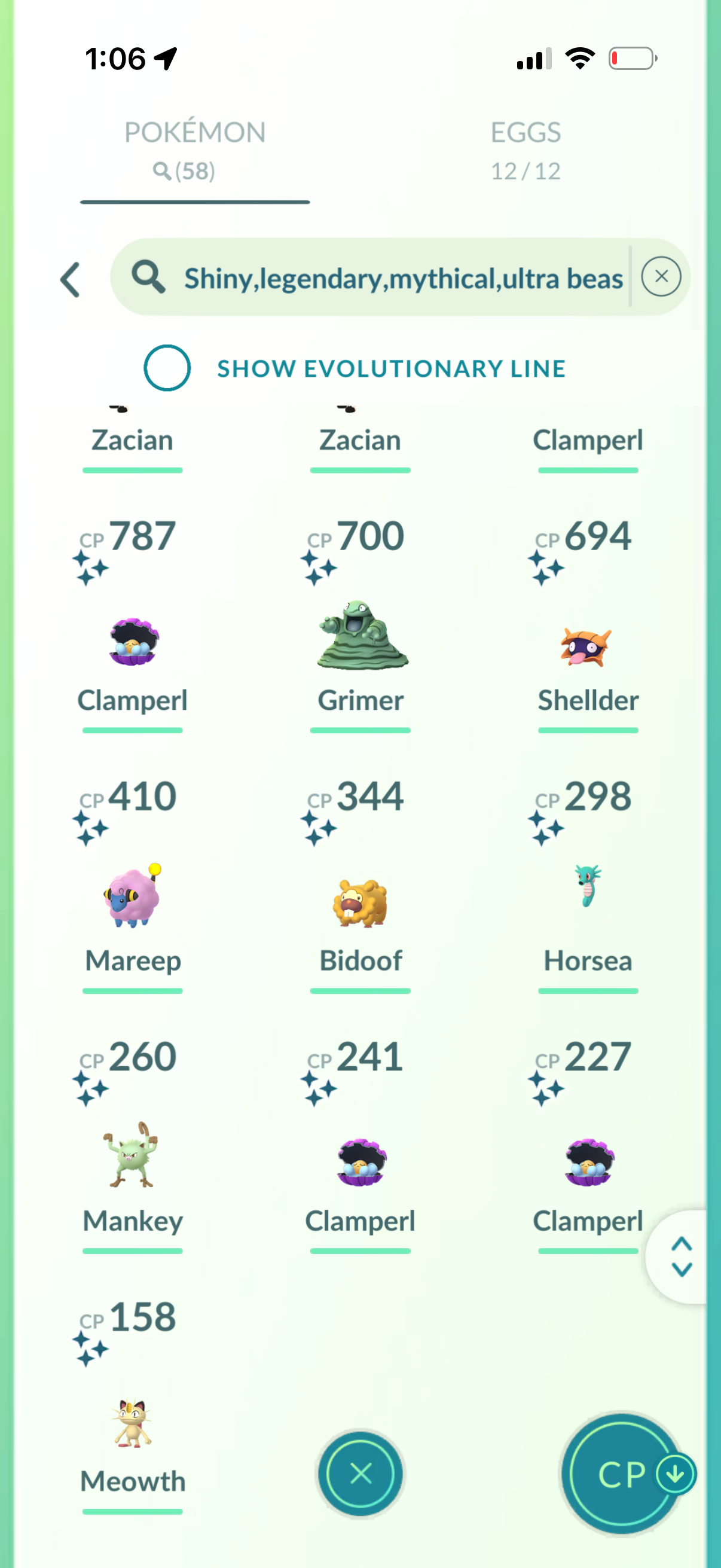 FullPowerZacian account (58 Shiny/Legendary)