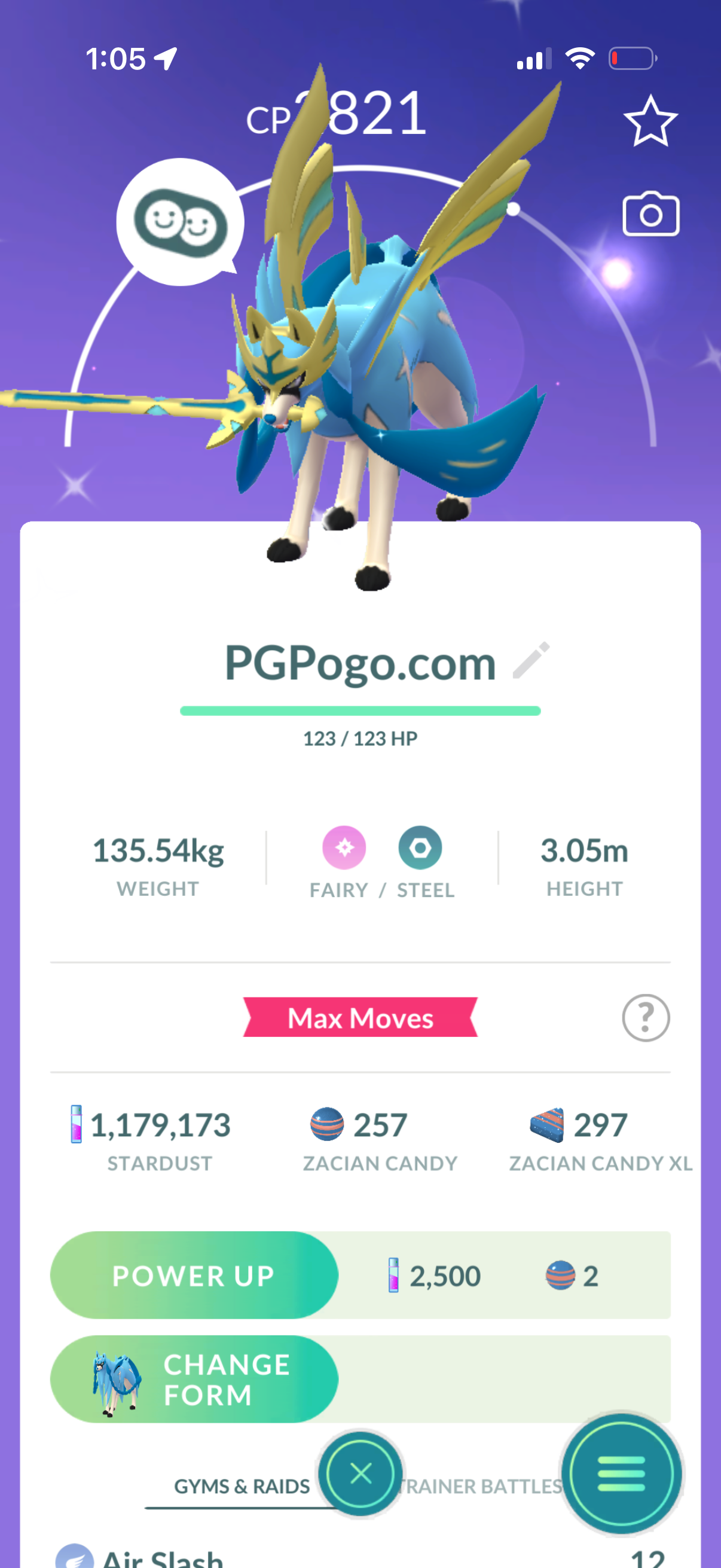 FullPowerZacian account (58 Shiny/Legendary)