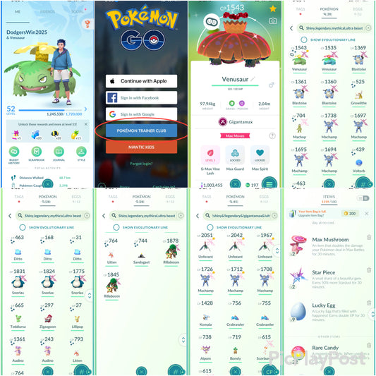 DodgersWin2026 account (28 Shiny/Legendary/Gigantamax/1M Stardust)