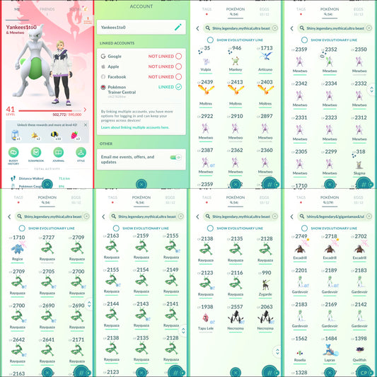 Yankees1to0 account 54 Shiny/Legendary & 245k Stardust