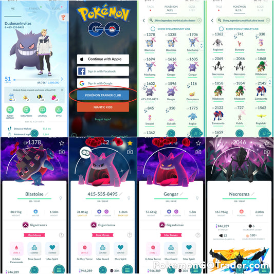 DuskmaneInvites account (25 Shiny/Legendary/Gigantamax)