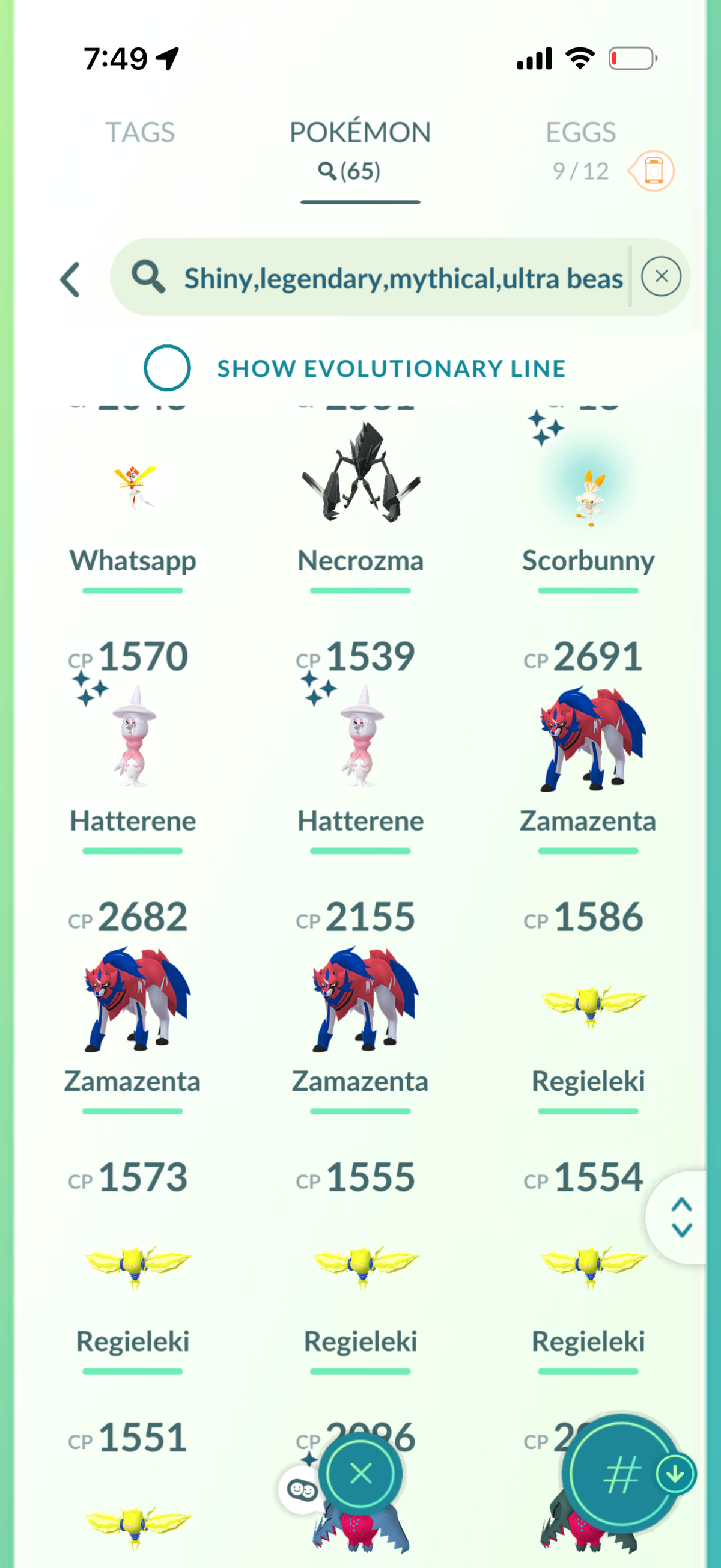 PSGMoneyline account 65 Shiny/Legendary & 1.2m Stardust
