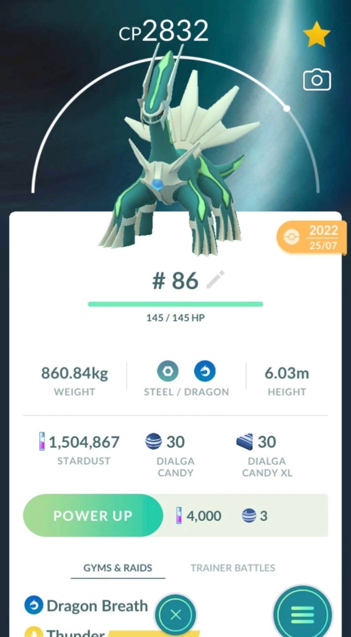 Shiny Dialga trade or account