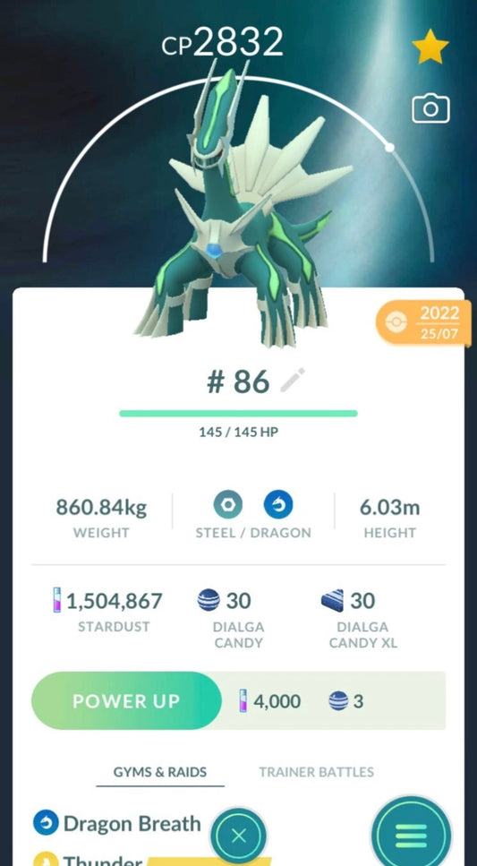 Shiny Dialga trade or account