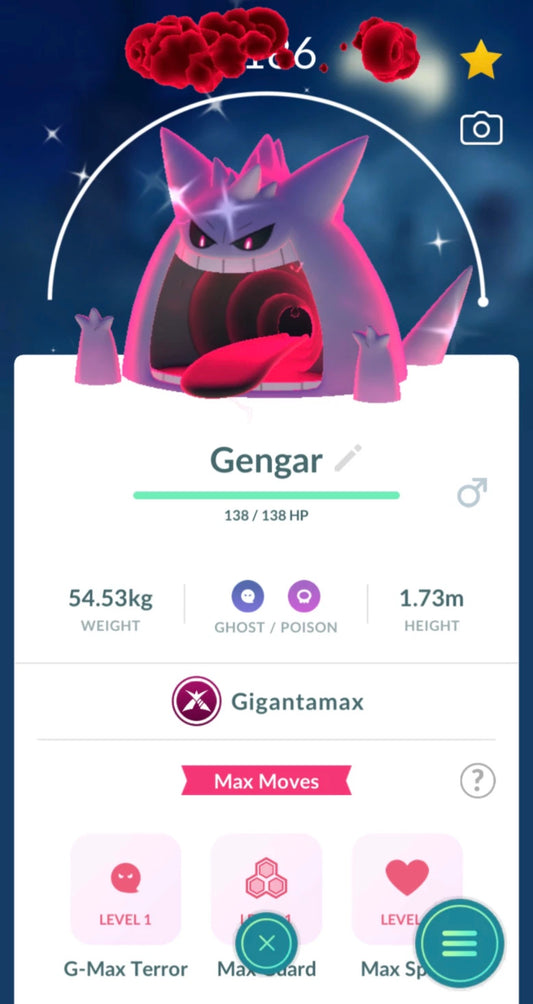 Shiny Gigantamax Gengar trade or account