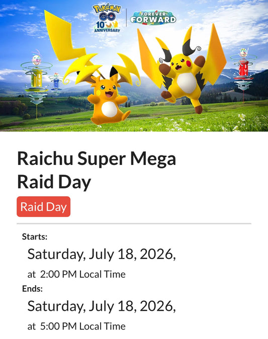 Mega Raichu raid service