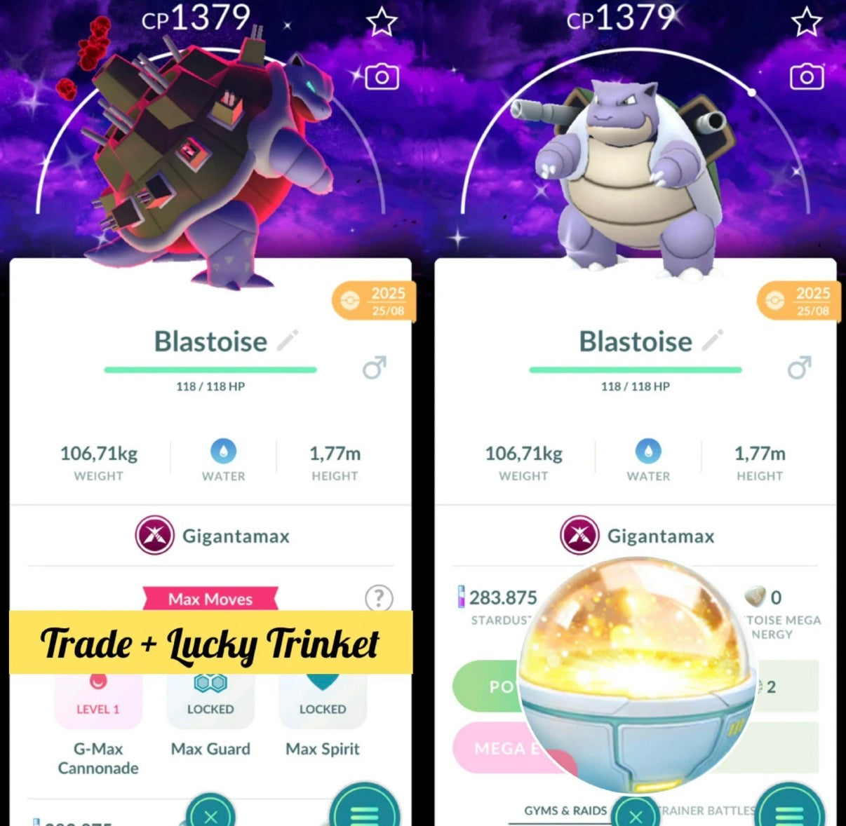 Shiny Gigantamax Blastoise trade or account