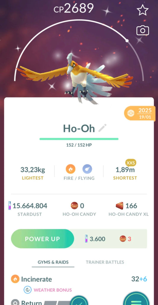 Shiny Ho-Oh trade or account